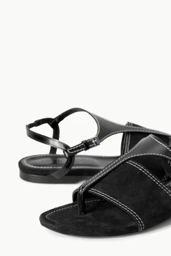 Sandals<STAUD PURA VIDA FLAT SANDAL   BLACK