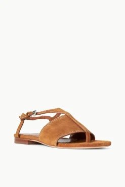 Sandals<STAUD PURA VIDA FLAT SANDAL   TAN