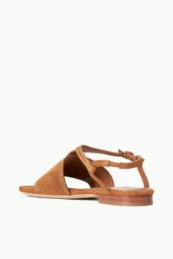 Sandals<STAUD PURA VIDA FLAT SANDAL   TAN