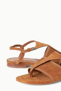 Sandals<STAUD PURA VIDA FLAT SANDAL   TAN