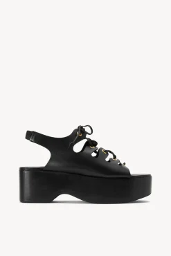 Platforms & Wedges<STAUD QUINN PLATFORM SANDAL   BLACK