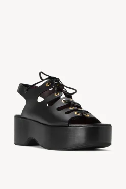 Platforms & Wedges<STAUD QUINN PLATFORM SANDAL   BLACK