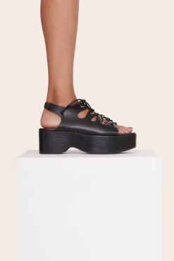 Platforms & Wedges<STAUD QUINN PLATFORM SANDAL   BLACK