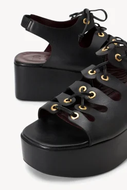 Platforms & Wedges<STAUD QUINN PLATFORM SANDAL   BLACK