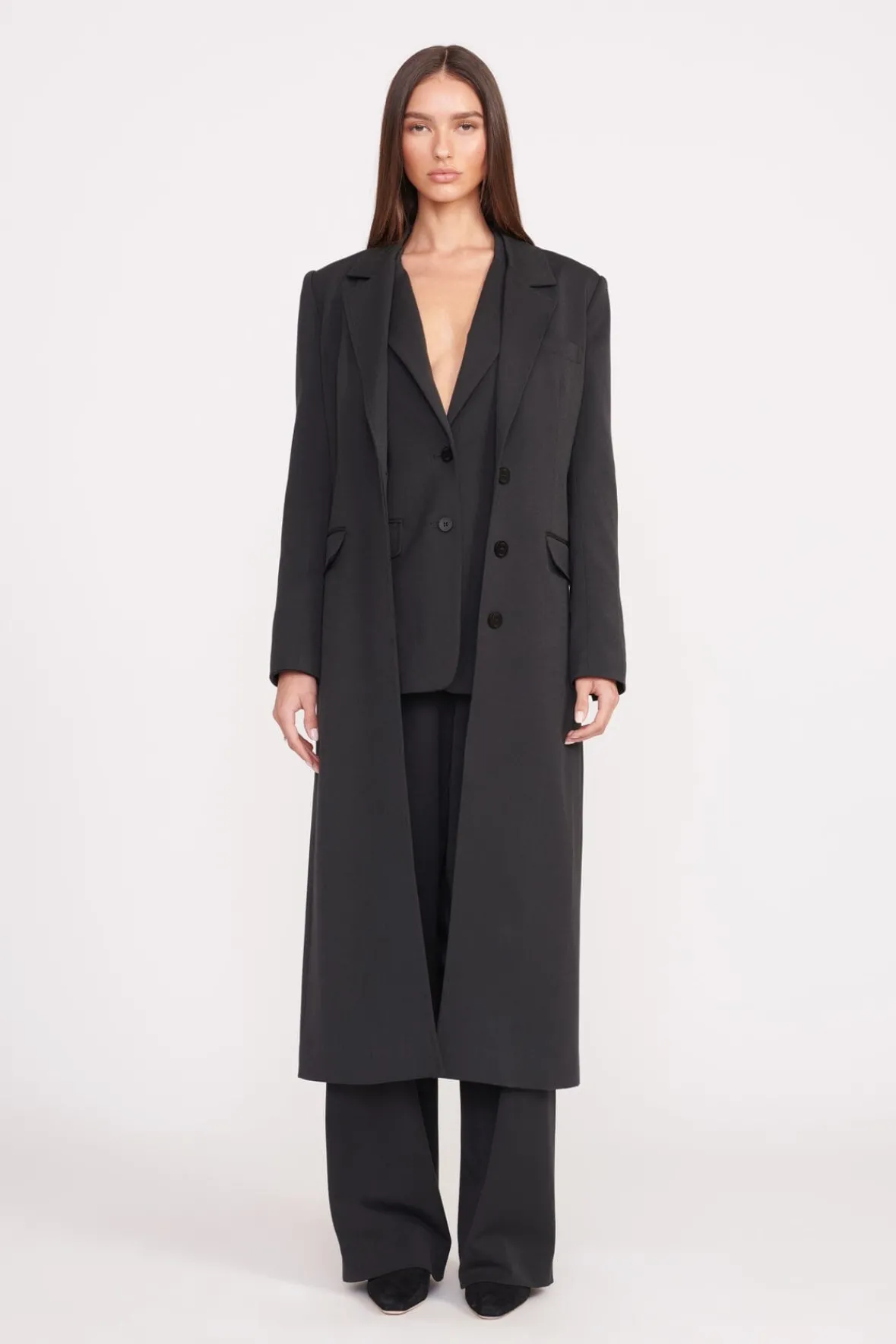 Essentials|Outerwear & Jackets<STAUD RALPH COAT BLACK