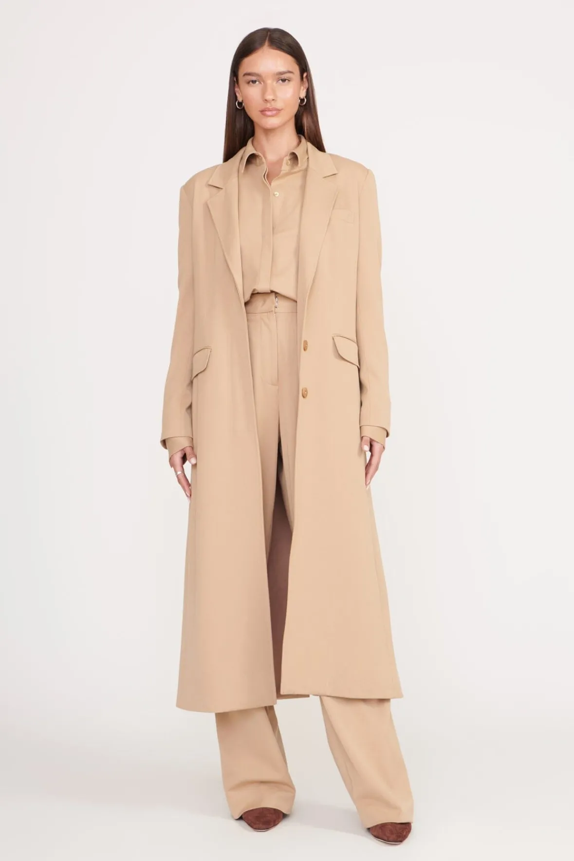 Essentials|Outerwear & Jackets<STAUD RALPH COAT CAMEL