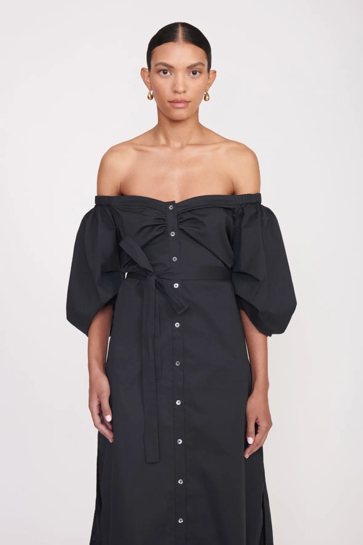 Poplin Shop<STAUD REESE DRESS BLACK