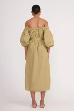 Poplin Shop<STAUD REESE DRESS   KHAKI