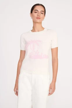 Knits<STAUD REYNA SWEATER  IVORY CHERRY BLOSSOM TOILE IVORYCHERRYBLOSSOMTOILE