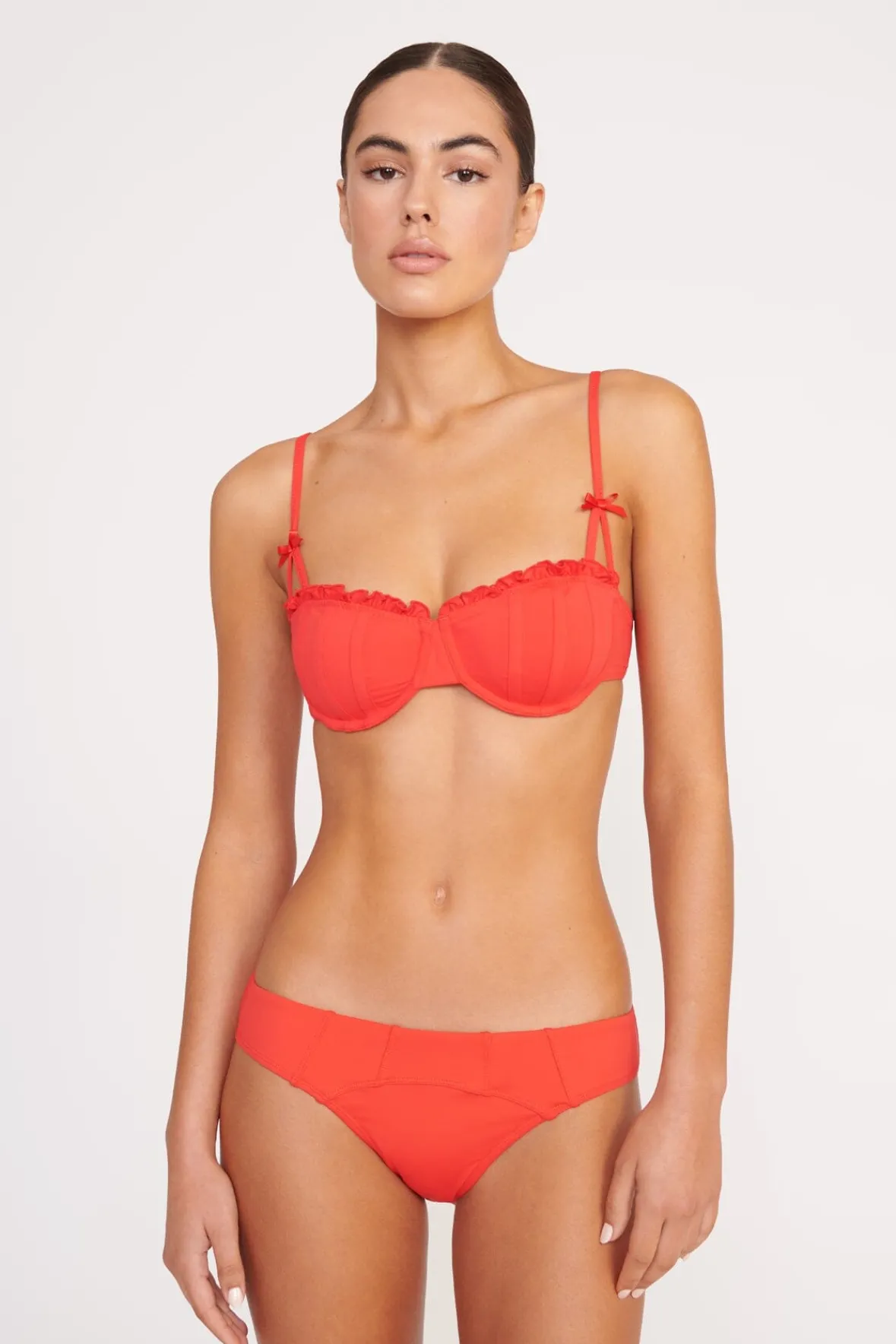 Bikinis<STAUD RHETT BIKINI TOP RED ROSE REDROSE