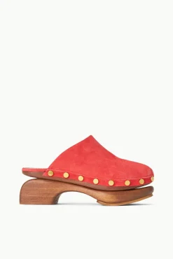 Mules & Flats<STAUD RHODES CLOG  RED ROSE REDROSE