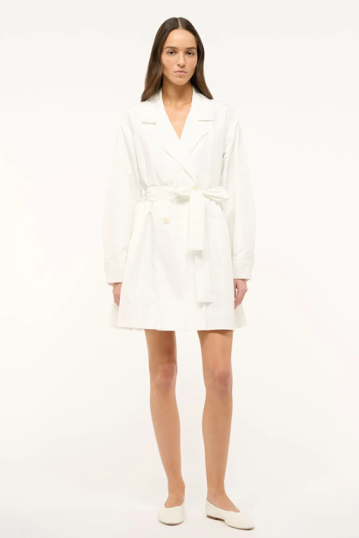 Outerwear & Jackets<STAUD RINA TRENCH WHITE