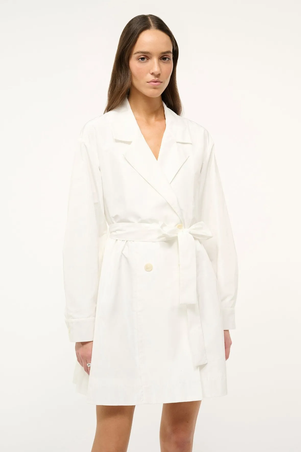 Outerwear & Jackets<STAUD RINA TRENCH WHITE