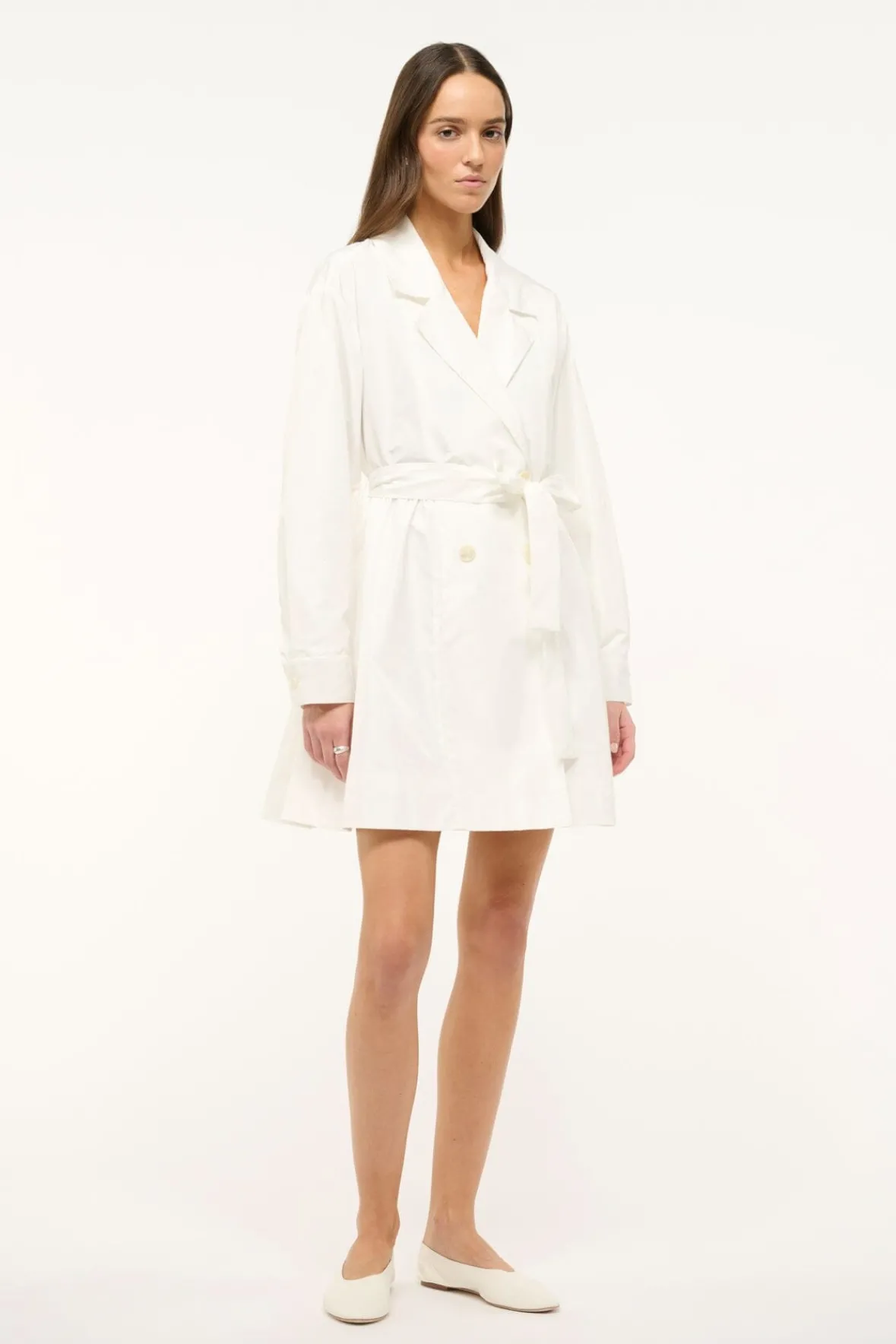 Outerwear & Jackets<STAUD RINA TRENCH WHITE