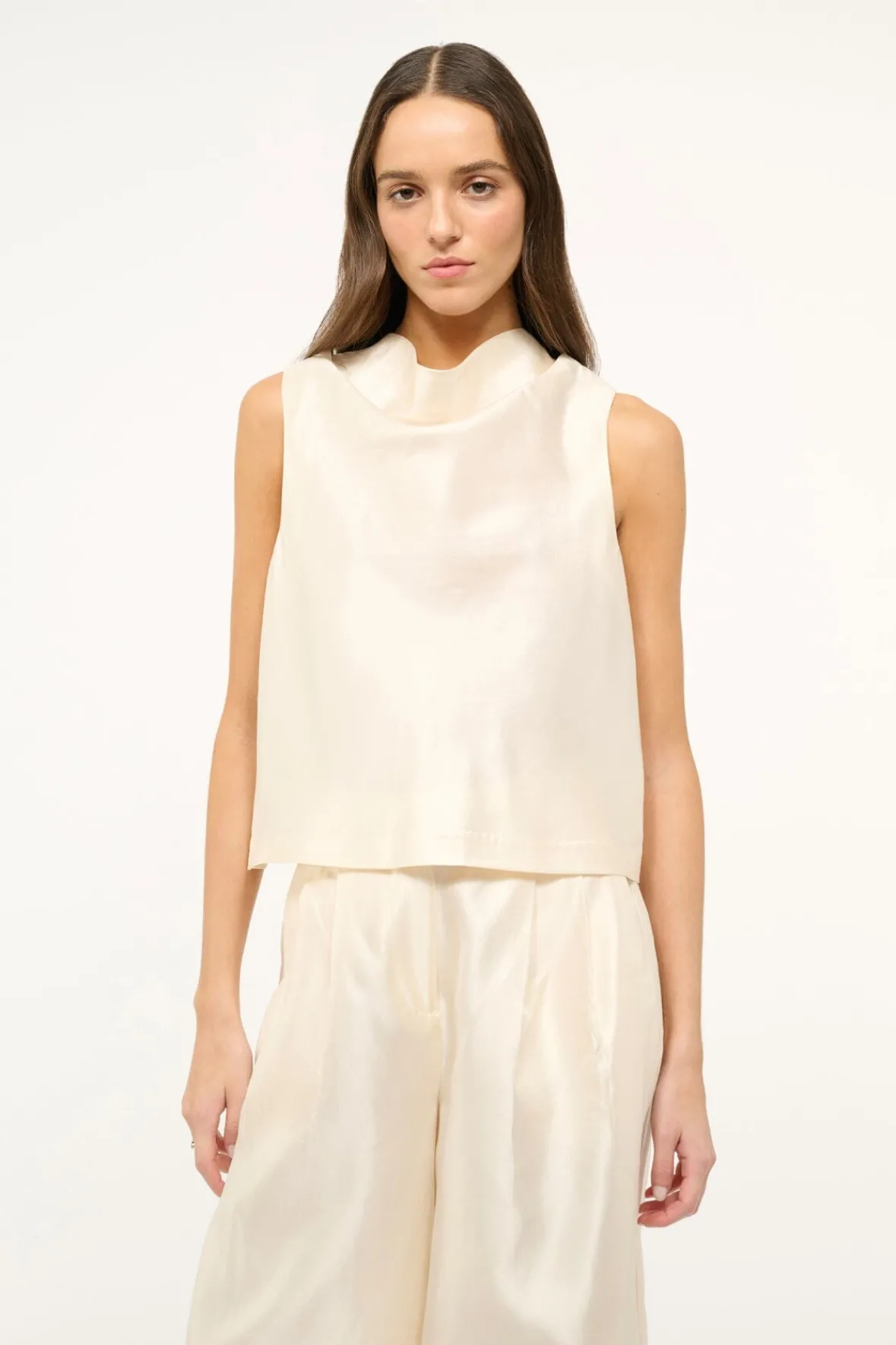 STAUD Bride|The Evening Edit<STAUD ROCHELLE TOP IVORY