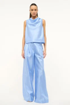 The Evening Edit|Tops<STAUD ROCHELLE TOP   PERIWINKLE