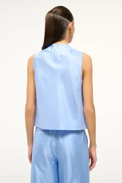 The Evening Edit|Tops<STAUD ROCHELLE TOP PERIWINKLE