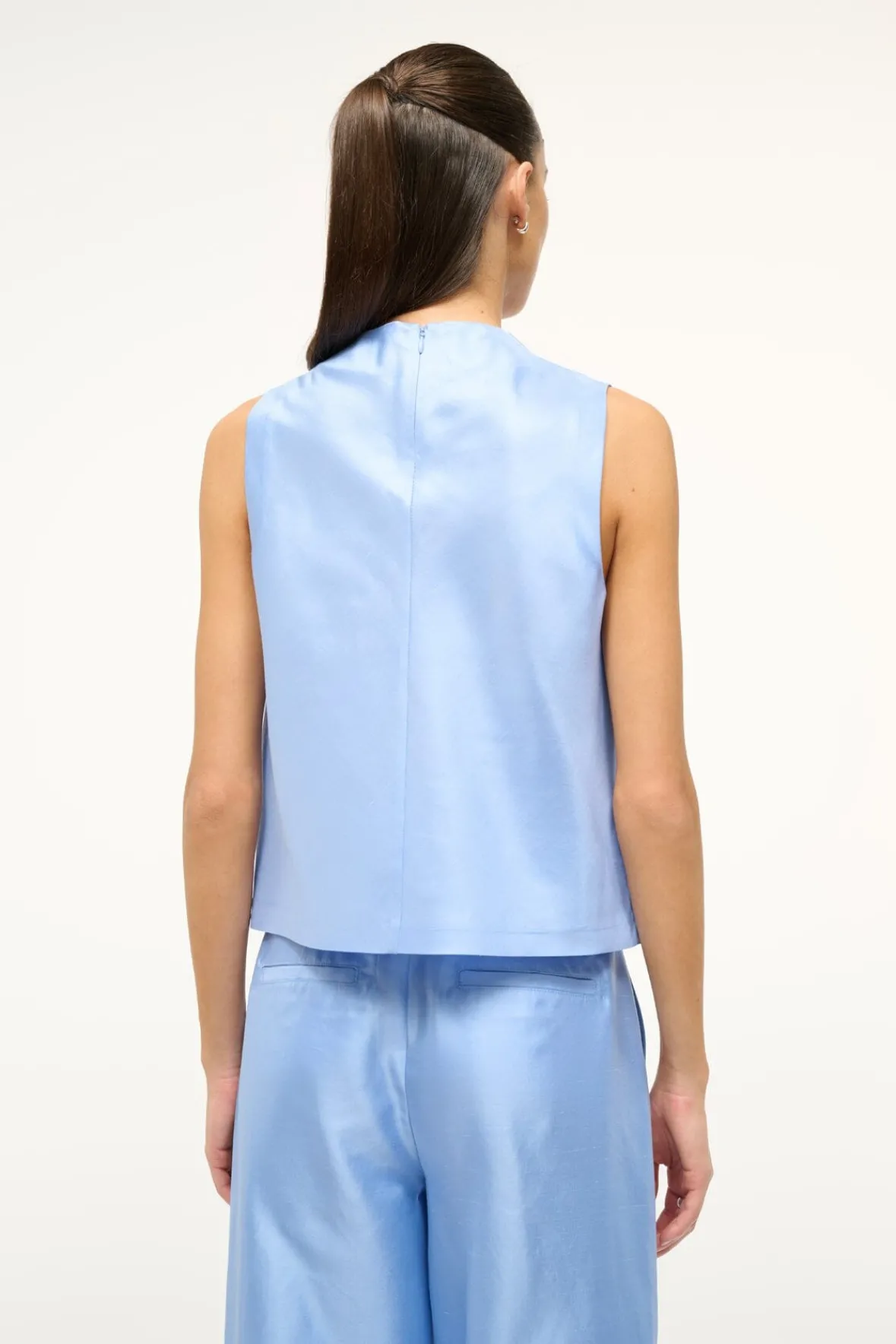 The Evening Edit|Tops<STAUD ROCHELLE TOP PERIWINKLE