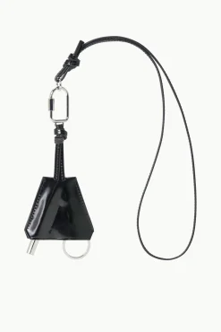 Small Leather Goods|Necklaces<STAUD SAFETY WHISTLE KEY FOB   BLACK