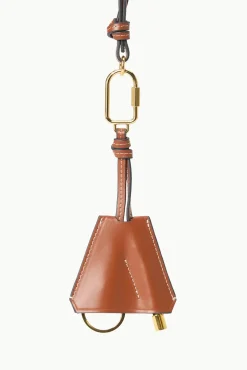 Small Leather Goods|Necklaces<STAUD SAFETY WHISTLE KEY FOB   TAN