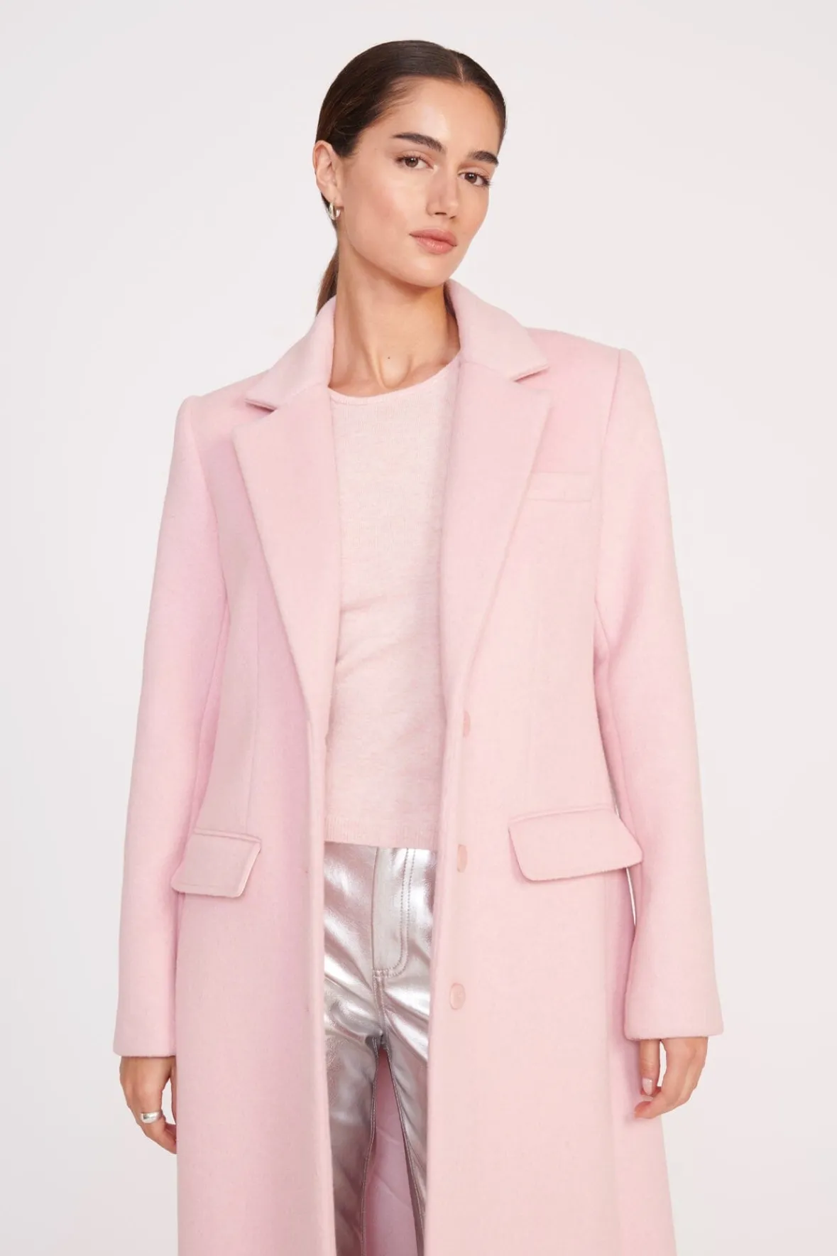 Best Sellers|Essentials<STAUD SANZA COAT PINK SORBET PINKSORBET