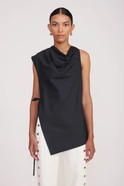 Poplin Shop<STAUD SAWYER TOP BLACK