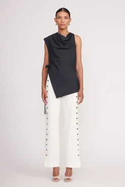 Poplin Shop<STAUD SAWYER TOP   BLACK
