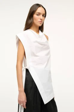 Poplin Shop|Tops<STAUD SAWYER TOP   WHITE