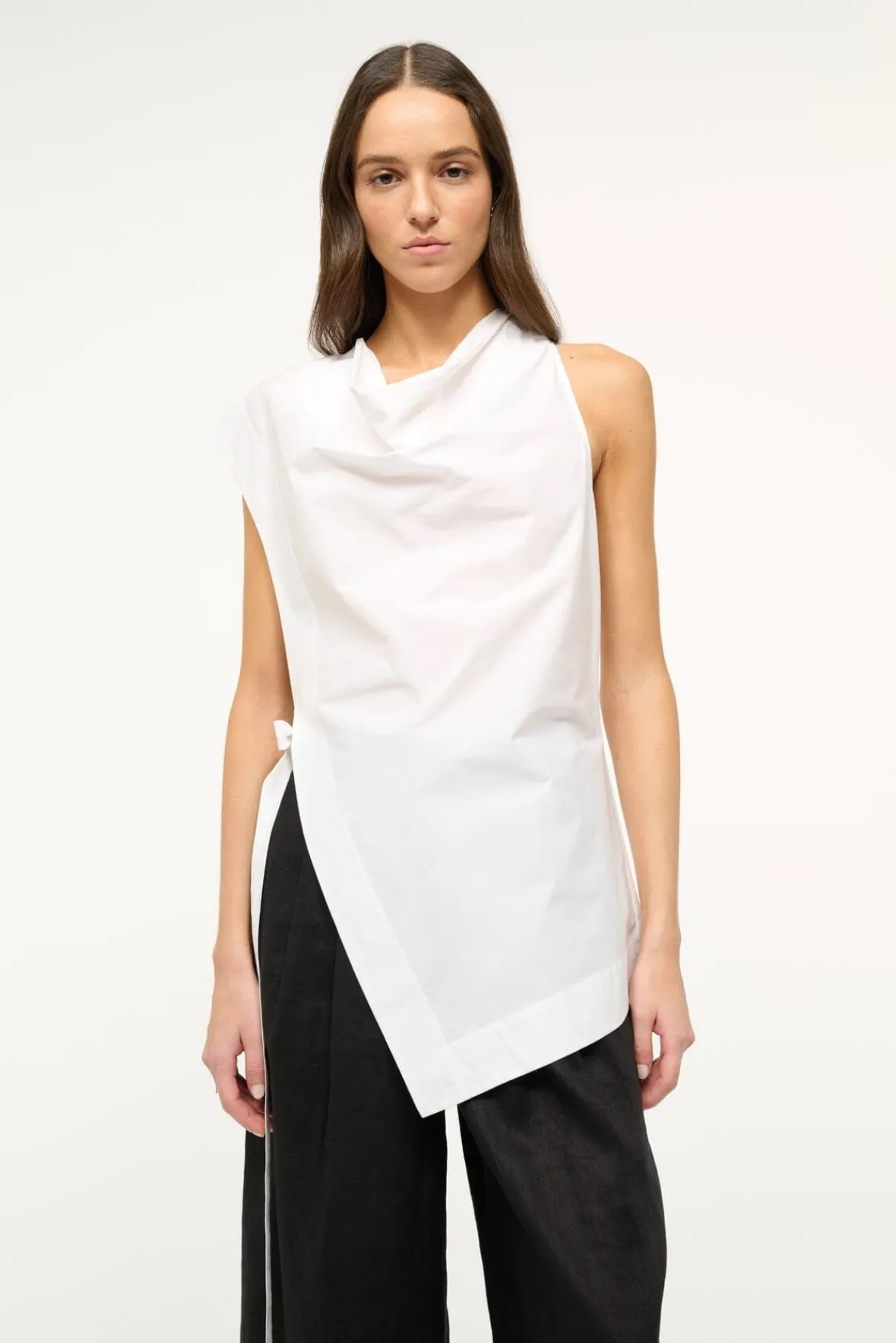 Poplin Shop|Tops<STAUD SAWYER TOP WHITE
