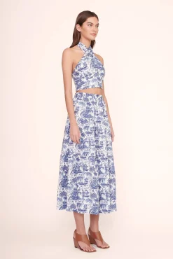 Poplin Shop|Skirts<STAUD SEA SKIRT  BLUE TOILE BLUETOILE