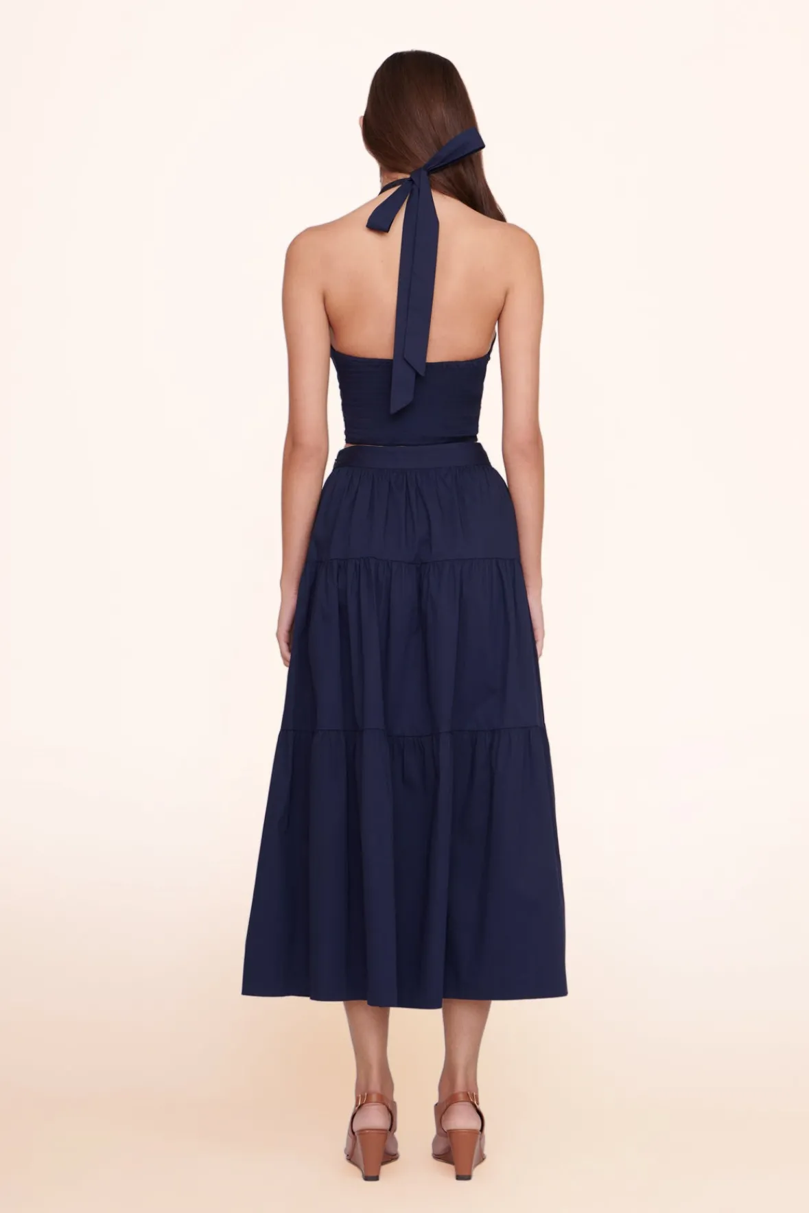 Poplin Shop|Skirts<STAUD SEA SKIRT NAVY