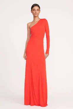 Dresses<STAUD SERENA DRESS RED ROSE REDROSE