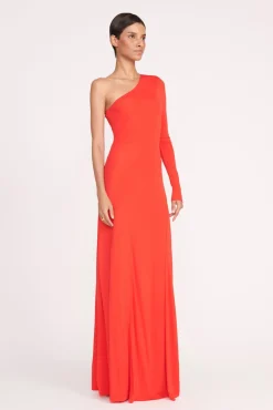 Dresses<STAUD SERENA DRESS RED ROSE REDROSE