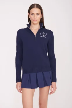 STAUD Court<STAUD SERVE SWEATER   NAVY