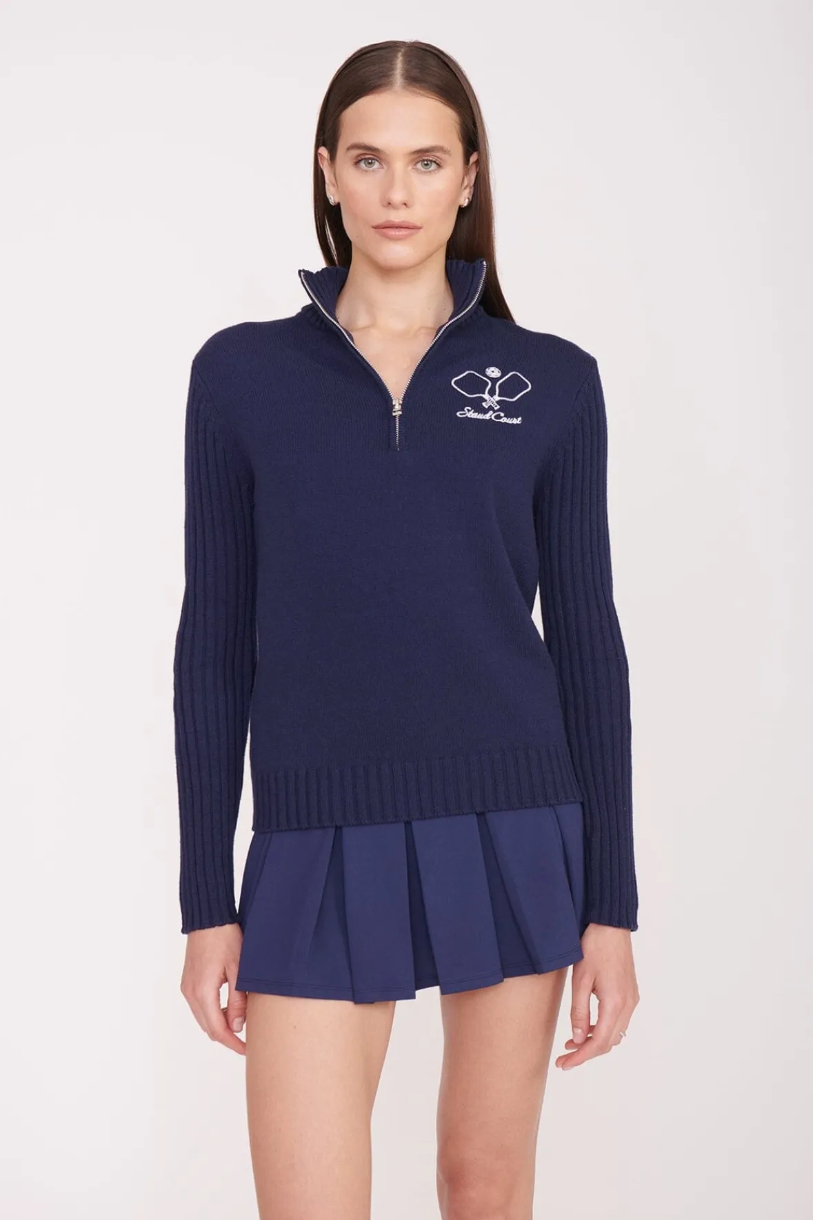 STAUD Court<STAUD SERVE SWEATER NAVY