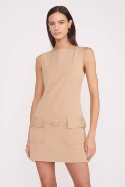 Essentials|Dresses<STAUD SHEILA DRESS   CAMEL