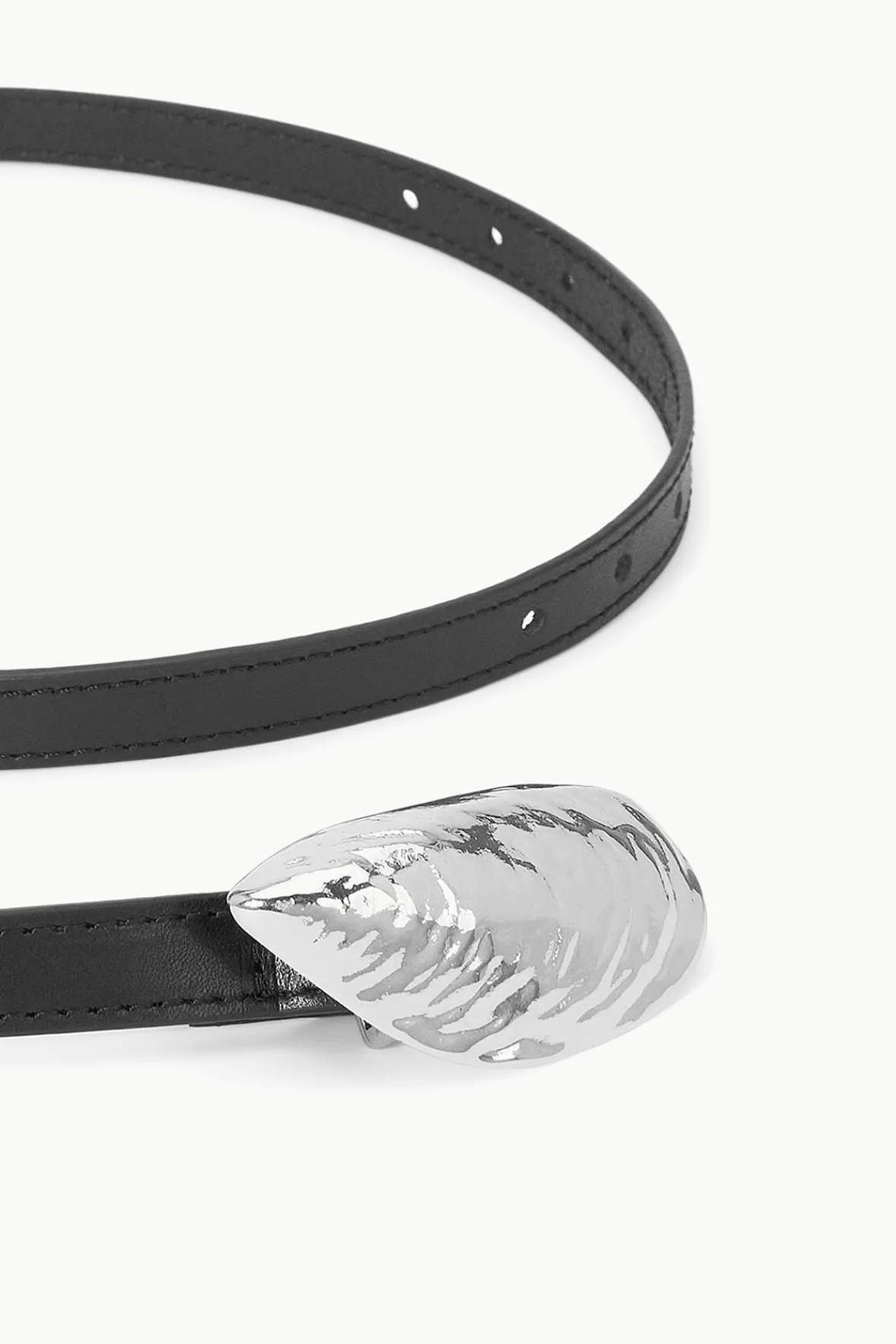 Belts<STAUD SHELL BUCKLE BELT BLACK