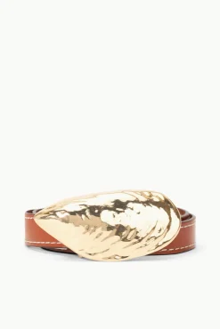 Belts<STAUD SHELL BUCKLE BELT TAN