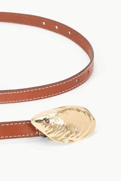 Belts<STAUD SHELL BUCKLE BELT   TAN