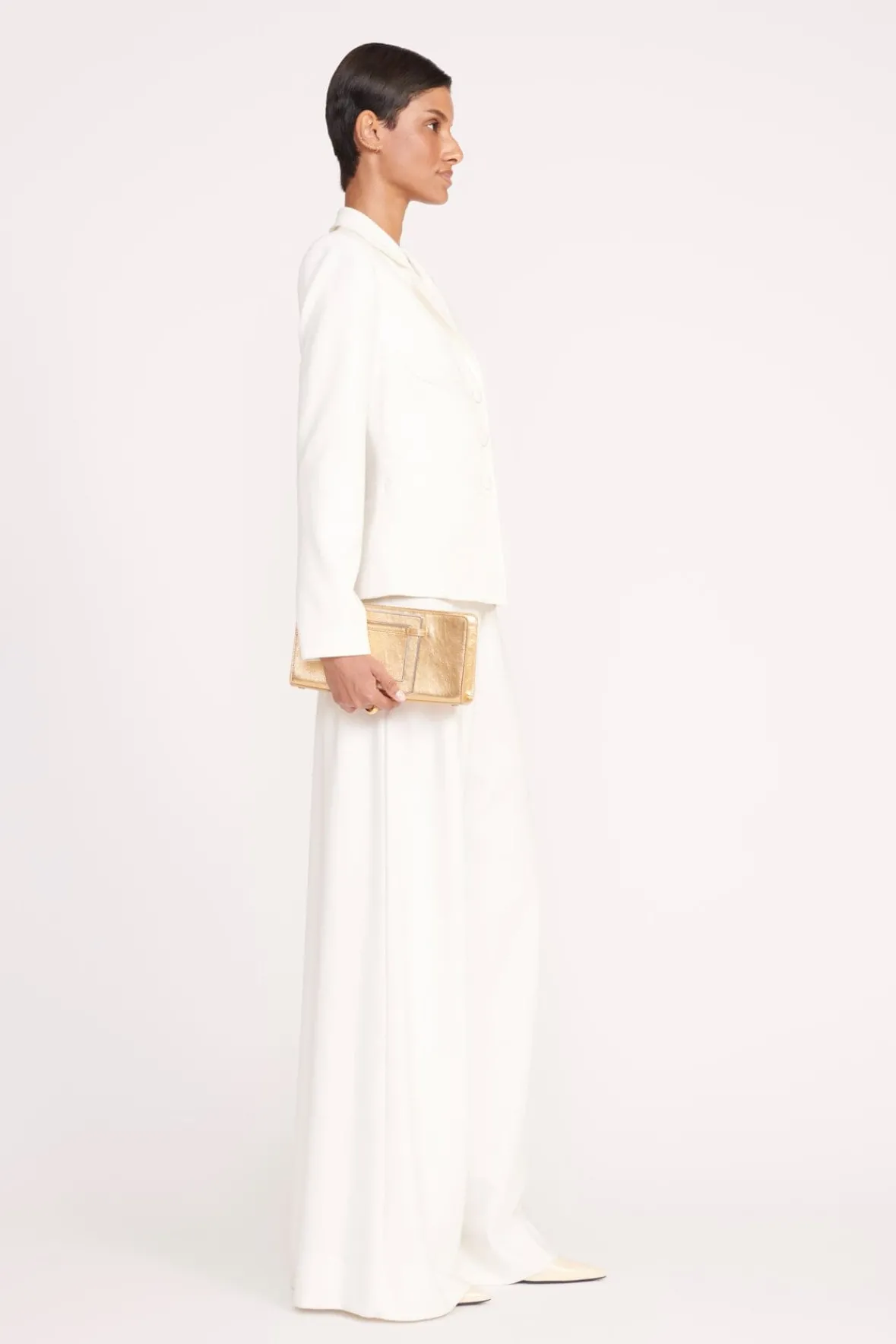 Clutches<STAUD SHIRLEY CONVERTIBLE CLUTCH GOLD