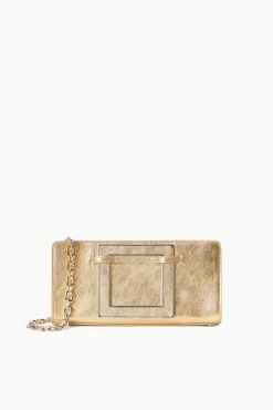 Clutches<STAUD SHIRLEY CONVERTIBLE CLUTCH GOLD