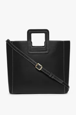Crossbody|Totes<STAUD SHIRLEY LEATHER BAG   BLACK