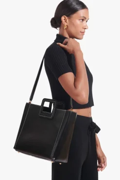 Crossbody|Totes<STAUD SHIRLEY LEATHER BAG   BLACK
