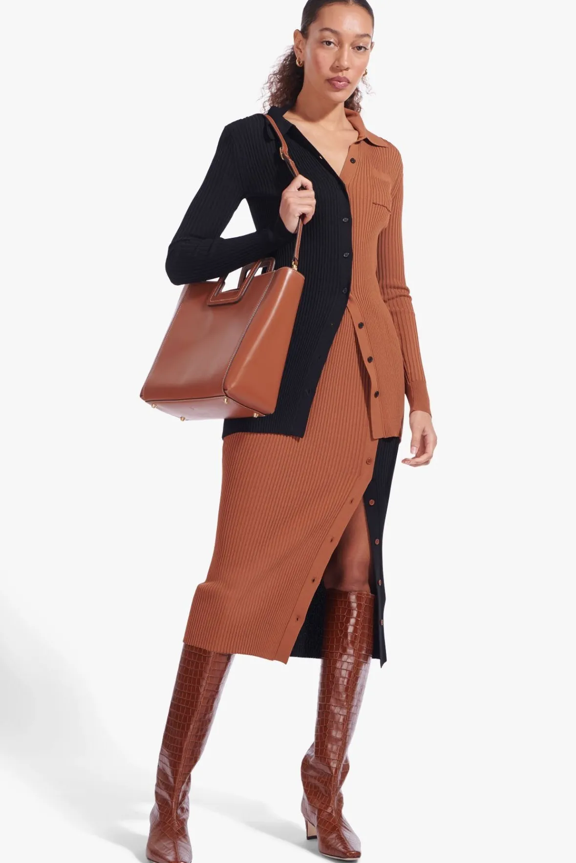 Crossbody|Totes<STAUD SHIRLEY LEATHER BAG SADDLE TAN