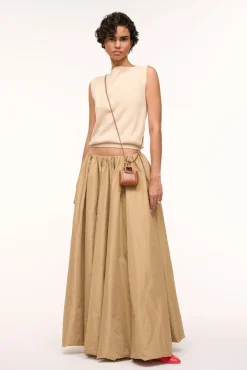Small Leather Goods|Necklaces<STAUD SHIRLEY MICRO NECKLACE TAN