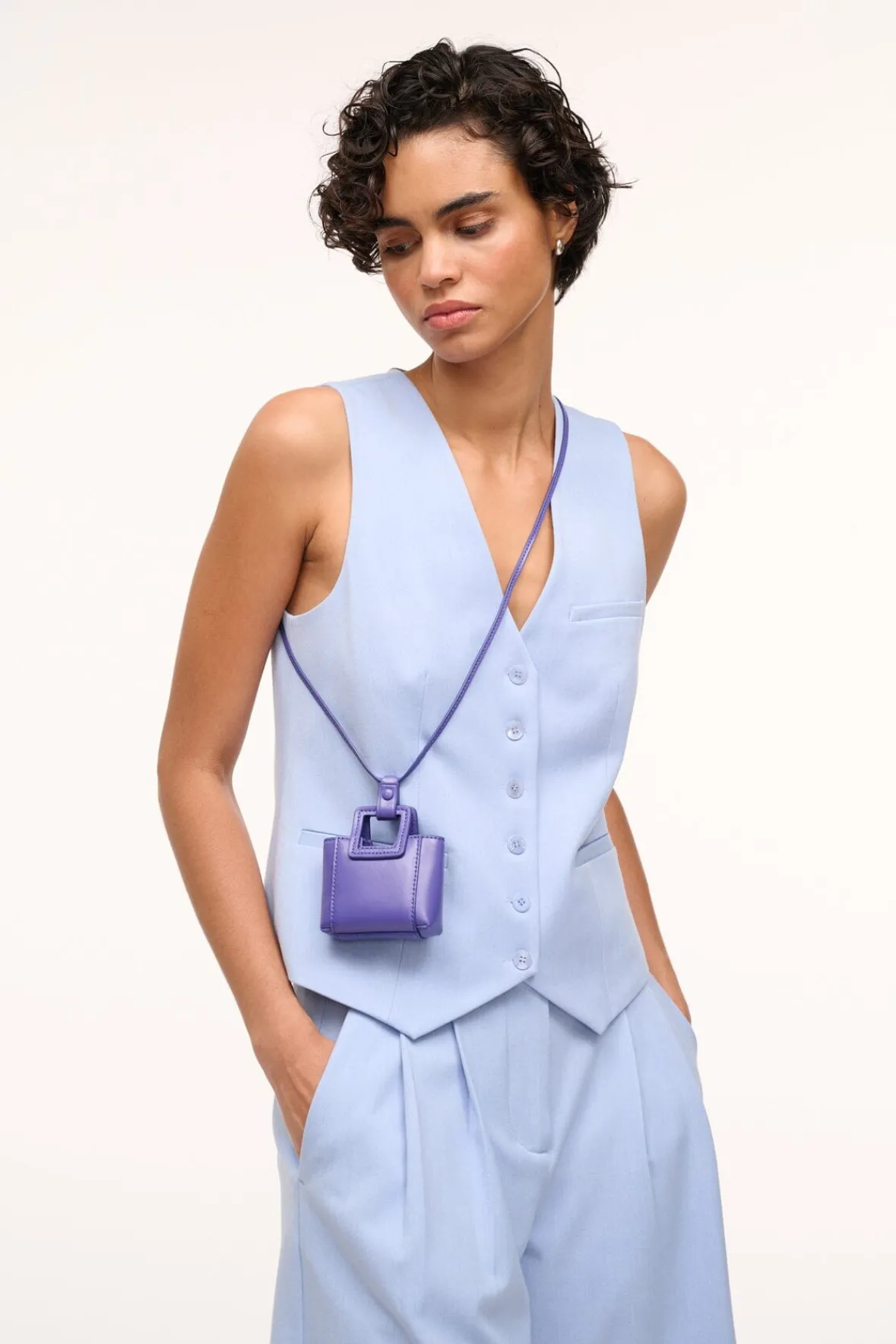 Small Leather Goods|Necklaces<STAUD SHIRLEY MICRO NECKLACE VIOLET
