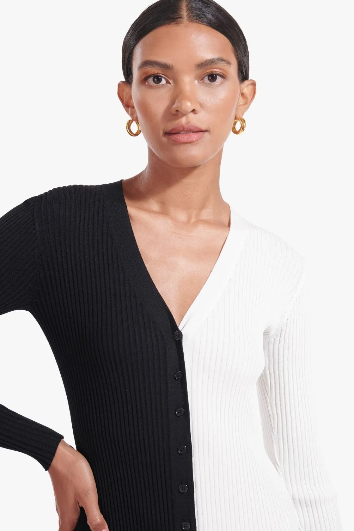 Best Sellers|Dresses<STAUD SHOKO SWEATER BLACK WHITE BLACKWHITE