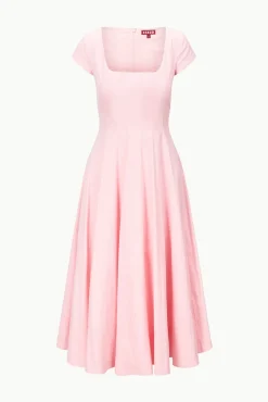 The Wells Dress|Dresses<STAUD SHORT SLEEVE WELLS DRESS PEARL PINK PEARLPINK