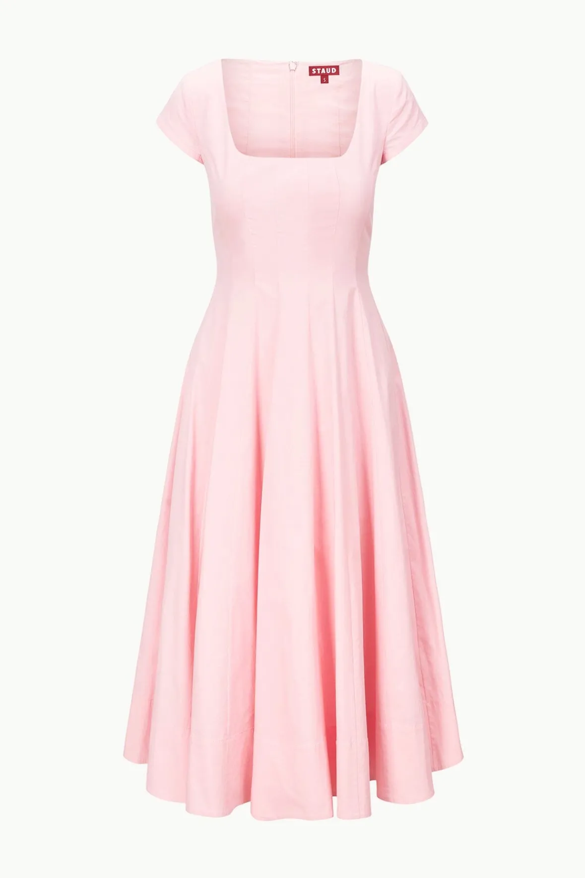 The Wells Dress|Dresses<STAUD SHORT SLEEVE WELLS DRESS PEARL PINK PEARLPINK
