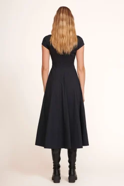 Best Sellers|The Wells Dress<STAUD SHORT SLEEVE WELLS DRESS BLACK